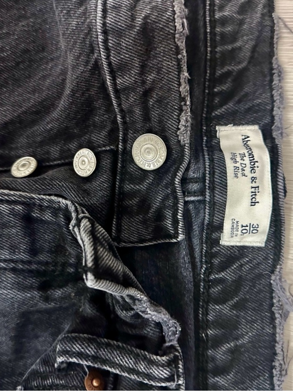 Abercrombie & Fitch "The Dad"
Women's High Rise Black
Straight Leg Jeans